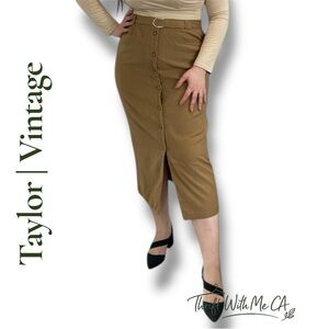 Vintage | Taylor Tan Pencil Skirt